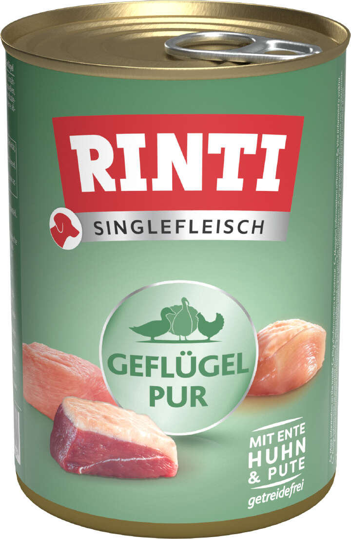 RINTI Hunde-Nassfutter Singlefleisch Geflügel Pur